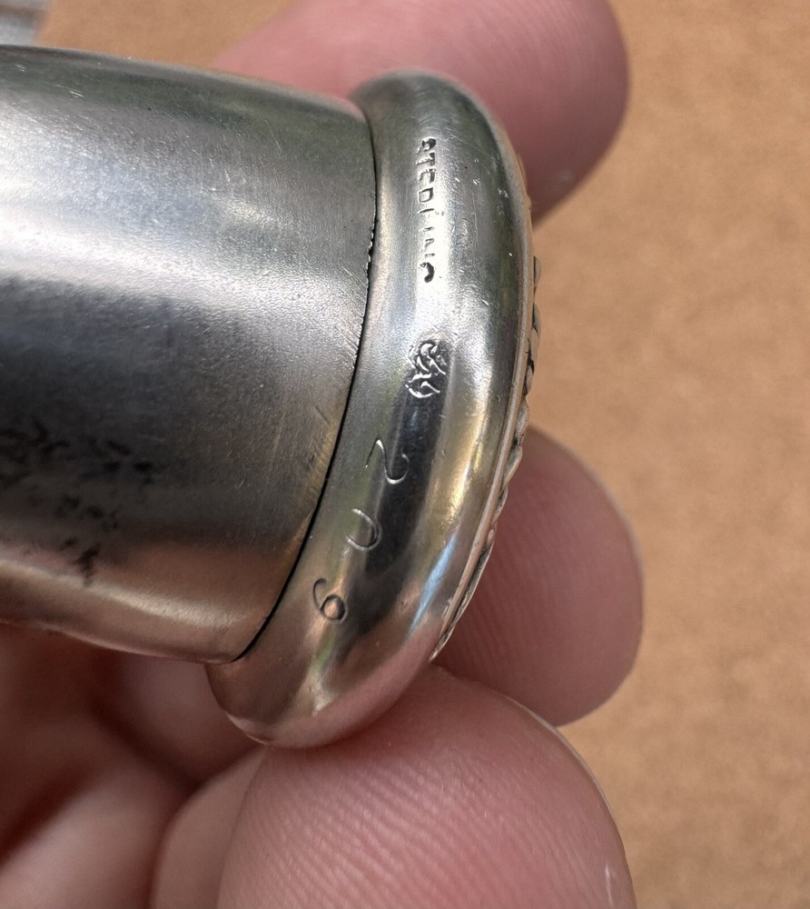 Antique Sterling Silver Acorn Shaped Chatelaine Thimble Holder Pendant
