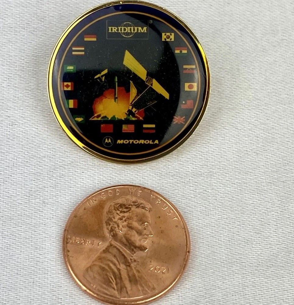 Motorola Iridium First Launch Commemorative Pin Vintage