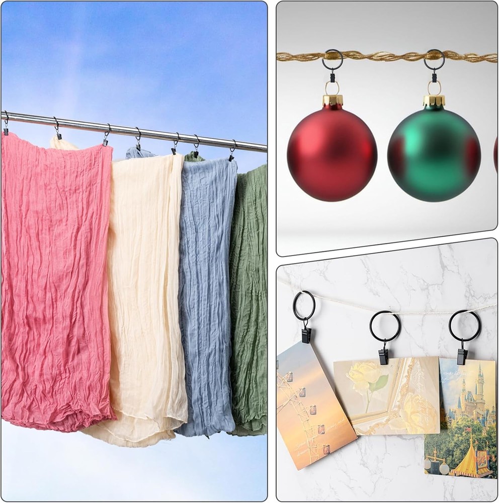 Curtain Rings with Clips for Drapes