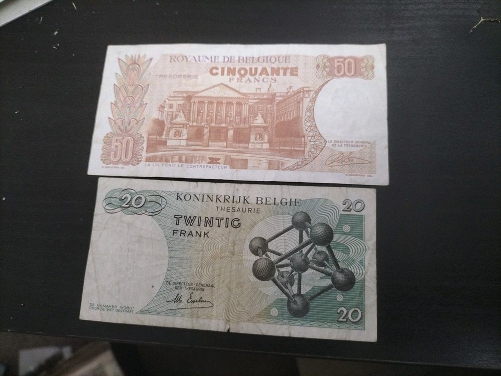Belgium 2 different banknotes