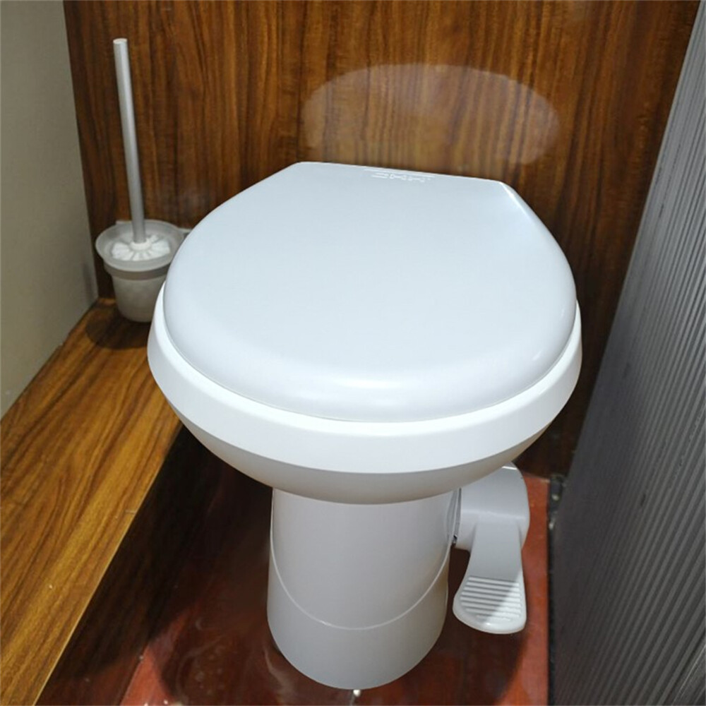 20" Gravity Flush Toilet RV Camper Foot Pedal Home Caravan Travel Camping