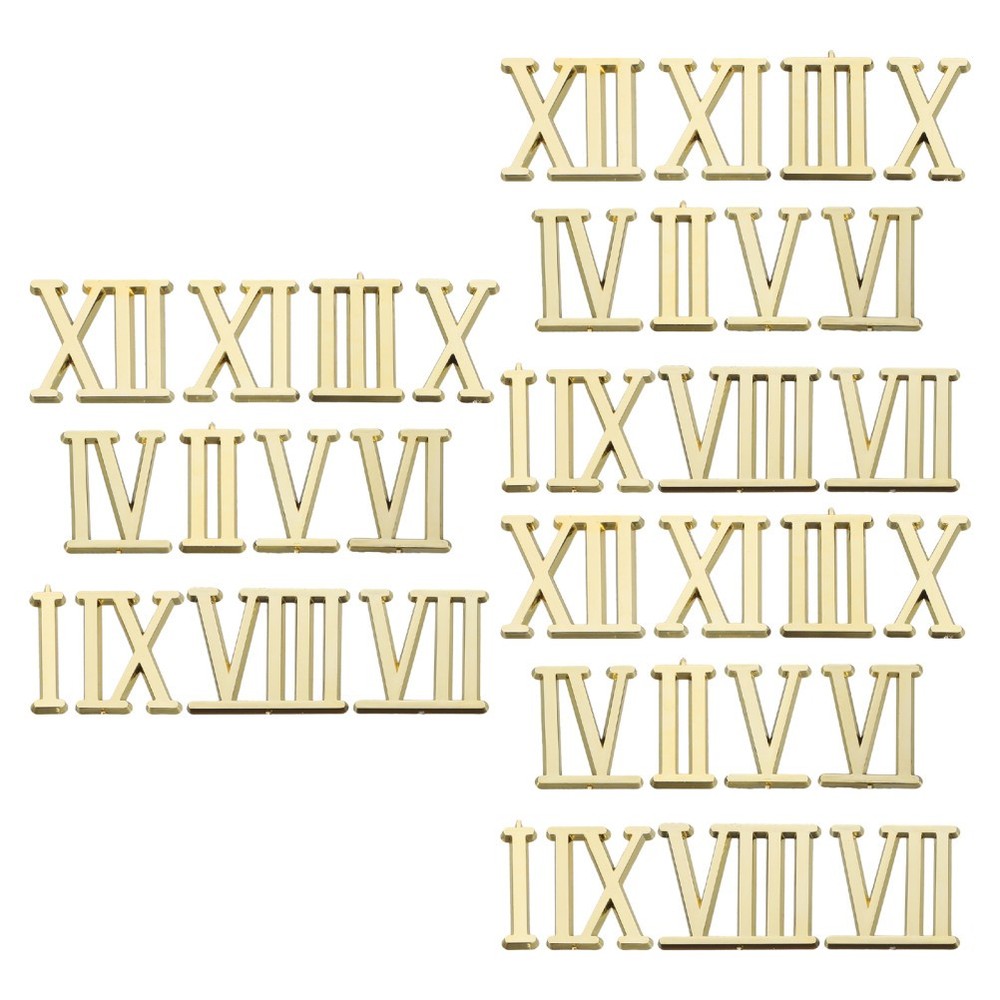 3 Sets Electroplated Clock Numerals Accessories Parts Replacement