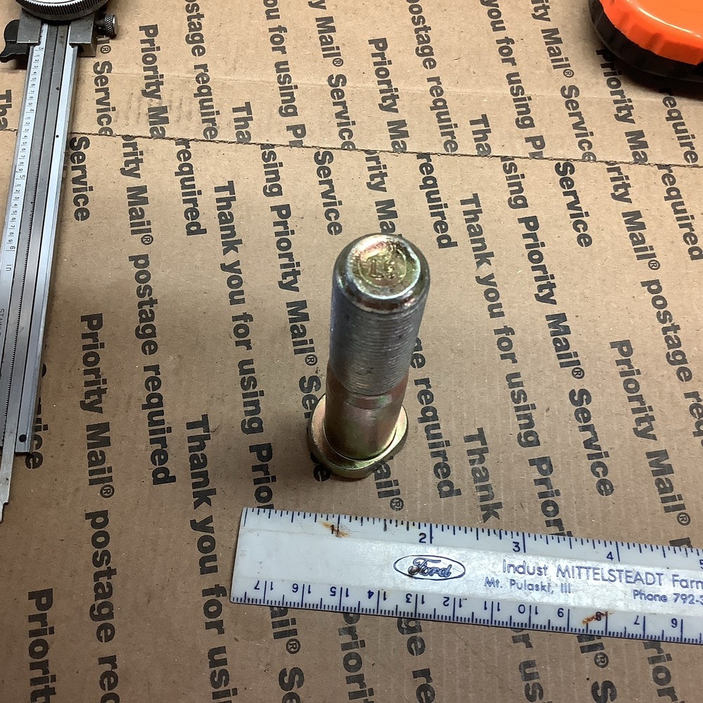 3/4-16 X 3.5” Left Hand Thread Wheel Stud , Press In.