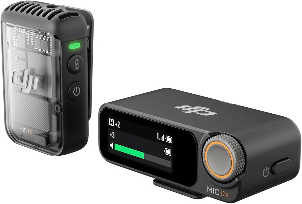 DJI Mic 2(1TX+1RX),Wireless Microphone 250m Range for iPhone,Android,Camera,Vlog