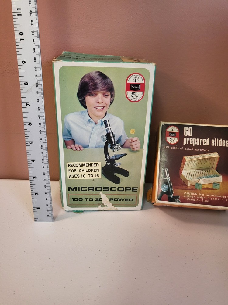 Vintage Gilbert Microscope and Slide set
