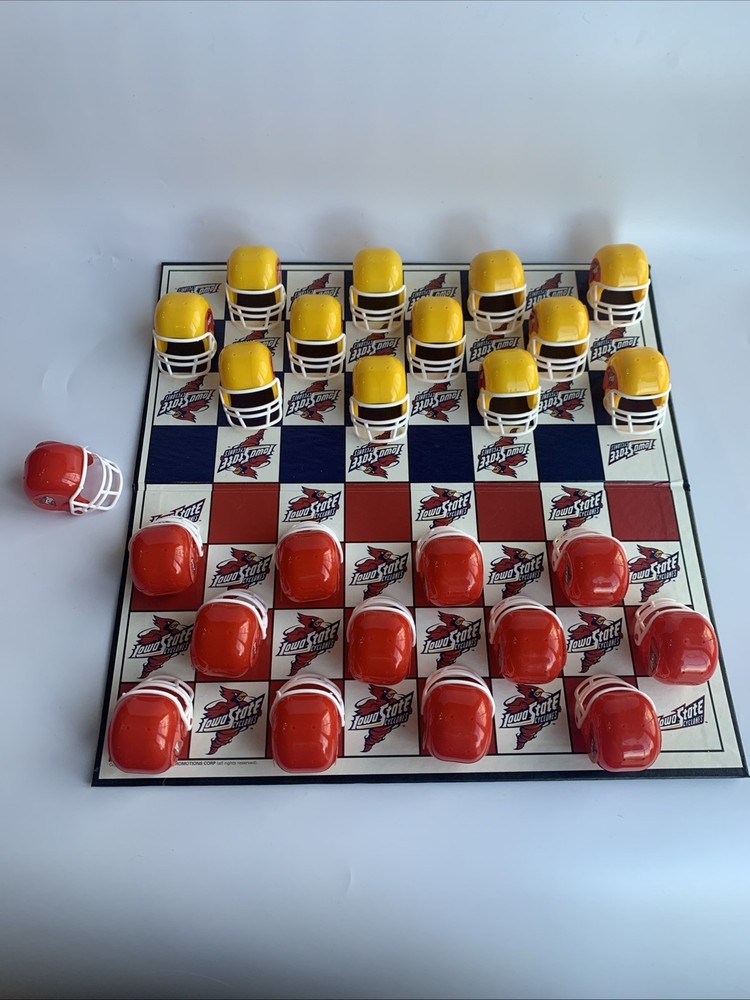 Vintage Iowa State Checkers Board Game Complete Set with Instructions