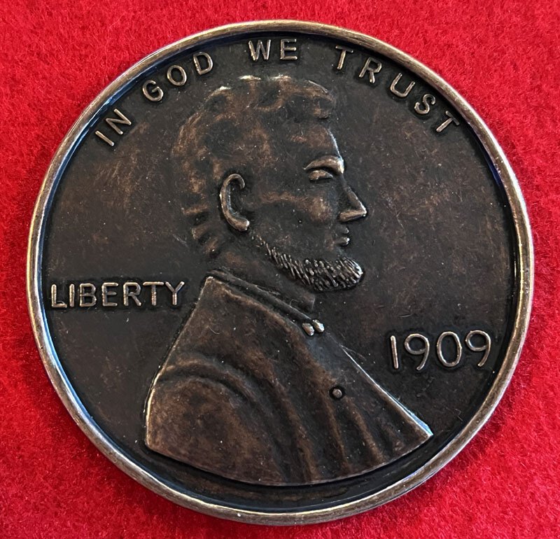 Vintage 1909 VDB Penny 3” Medallion Coaster