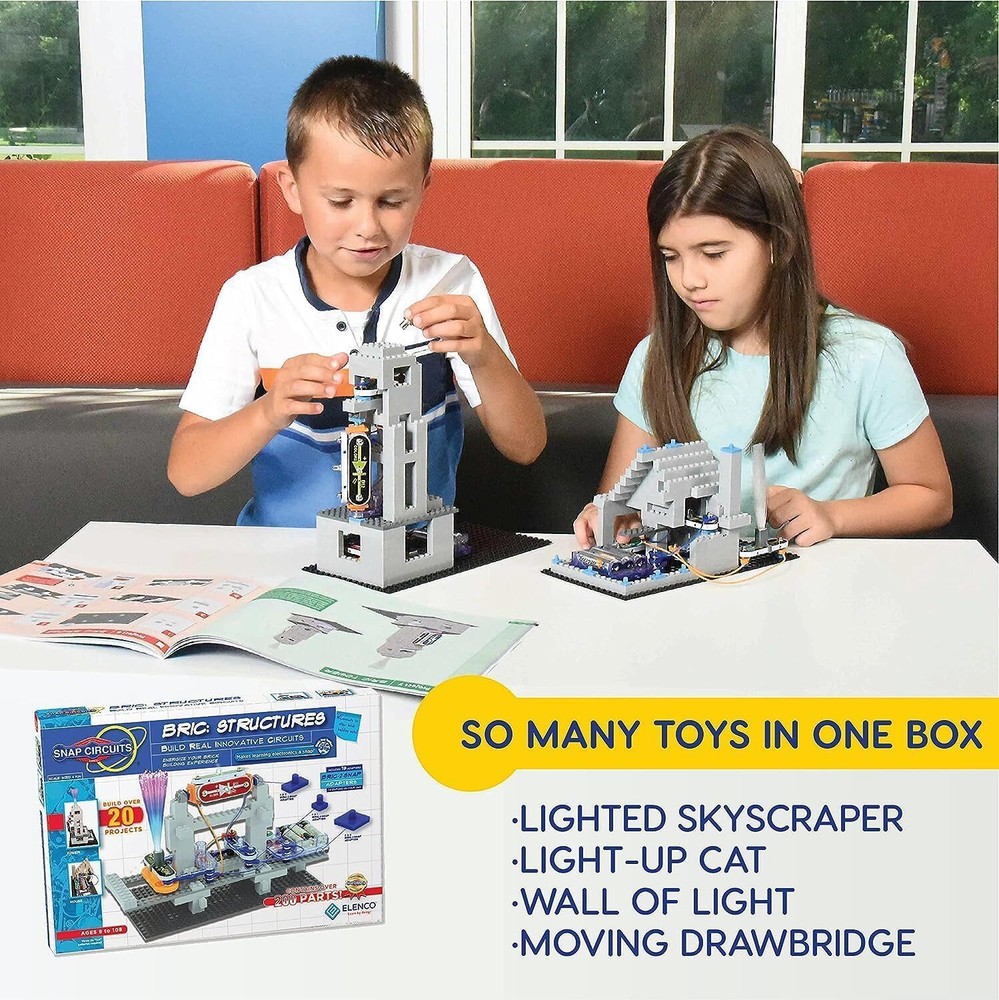 Snap Circuits Bric Structures 130 Piece Building Electronics Kit for Kids 8+