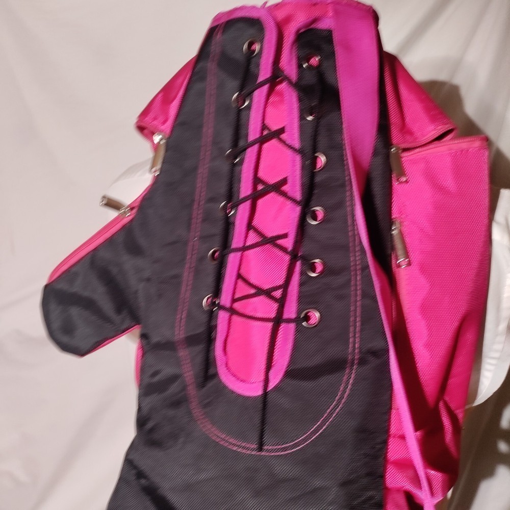 Title Boxing Pink Black Backpack With Logo Patch Zipper Pulls