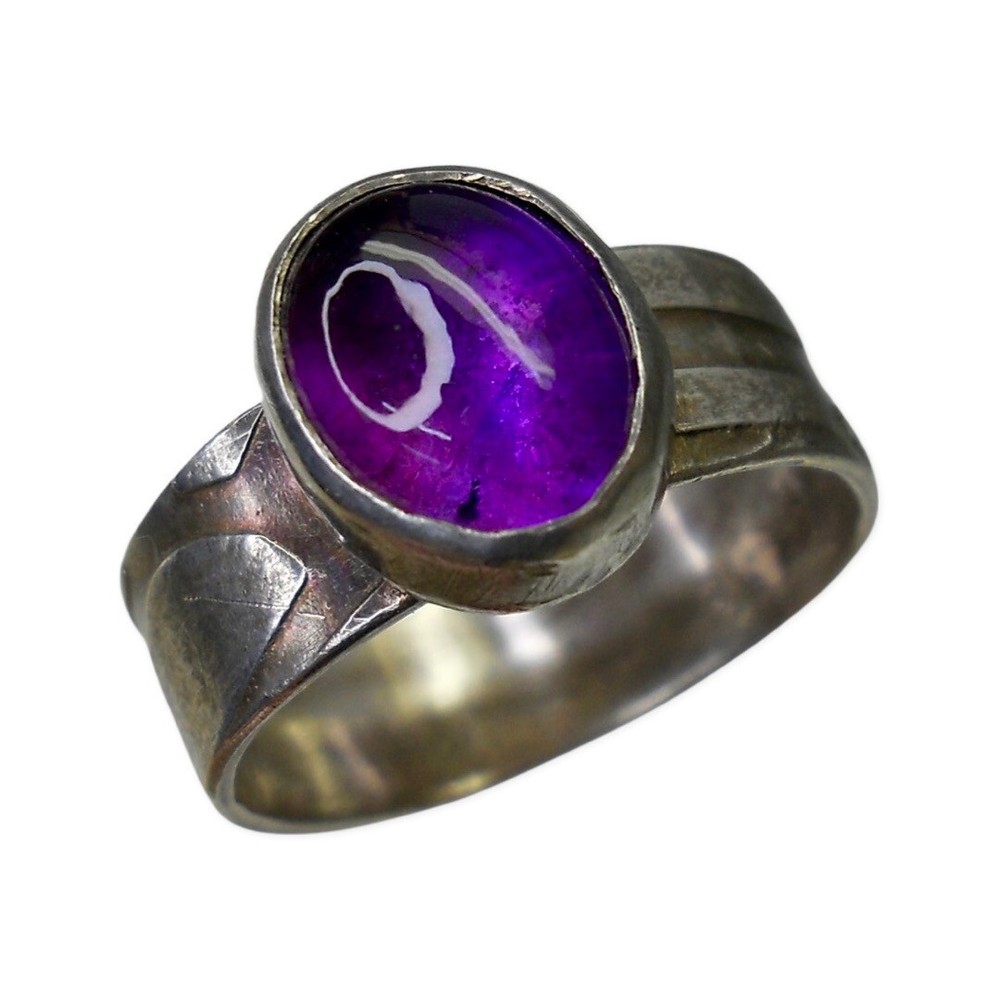 Dragonfly Amethyst Sterling Ring Size 7