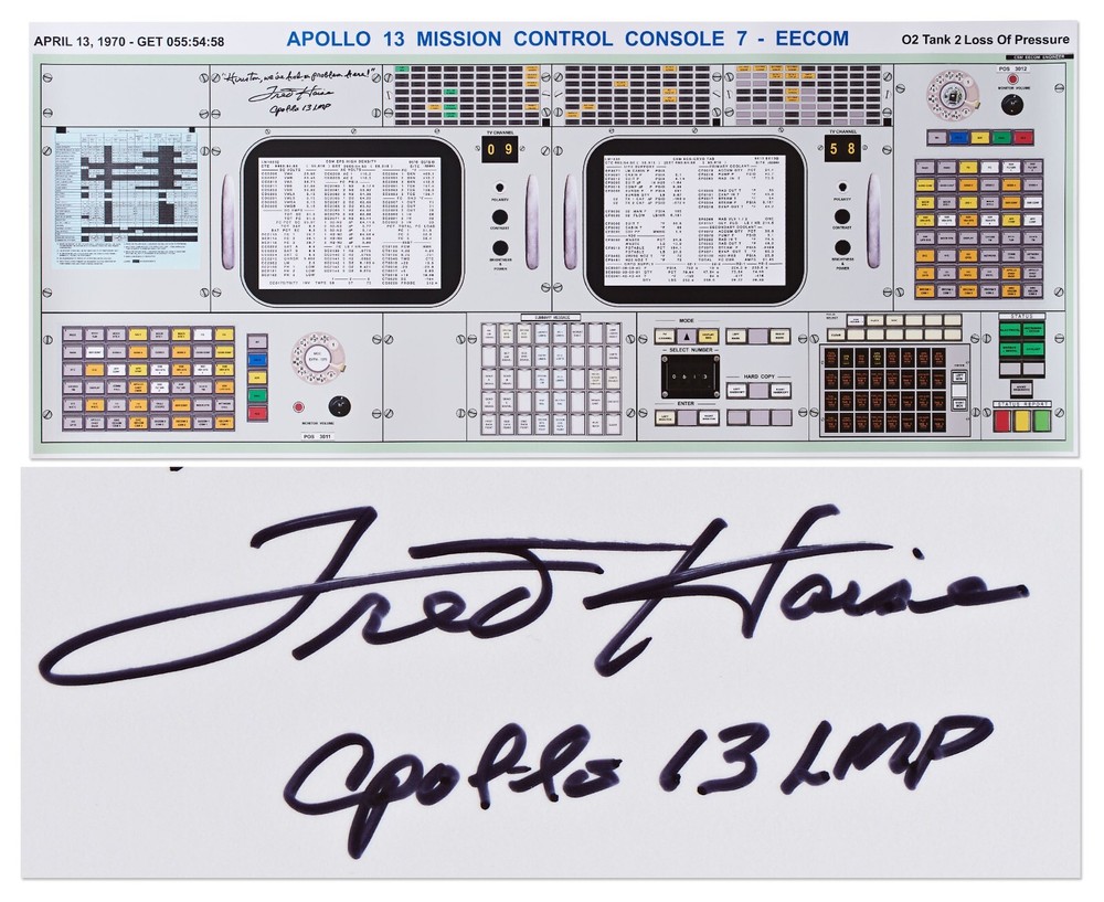 Fred Haise Signed Apollo 13 Mission Control Console