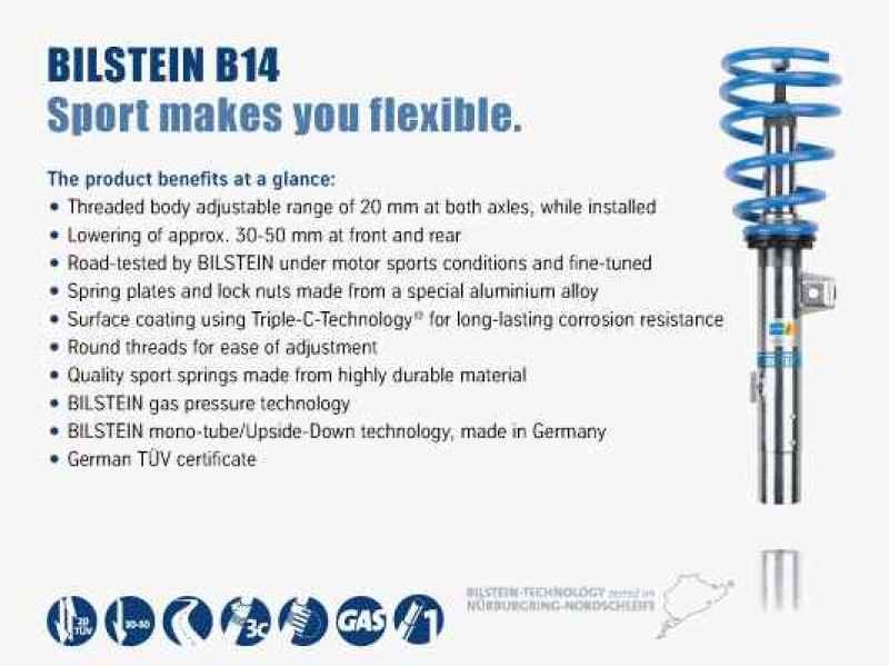 Bilstein B14 Audi S4 (8E) K4 Performance Suspension System (May Req. OE