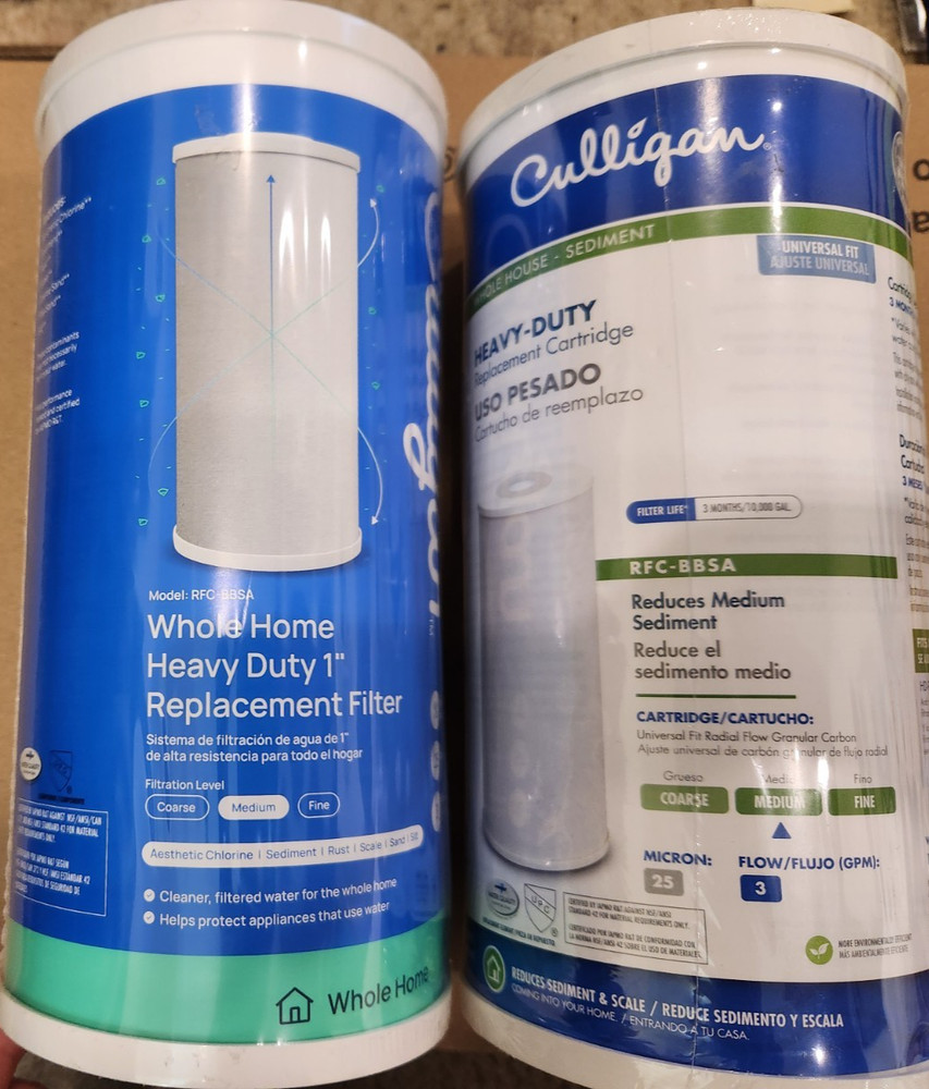 Culligan Whole Home Sediment Heavy Duty 1” Replacement Filter RFC-BBSA (2pack)