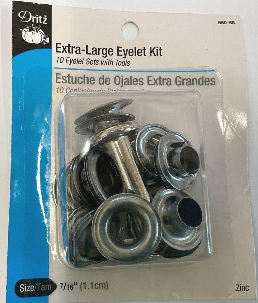 DRIT #660-65 EXTRA LARGE EYELET KIT - SIZE 7/16" (10 SETS WITH TOOLS)