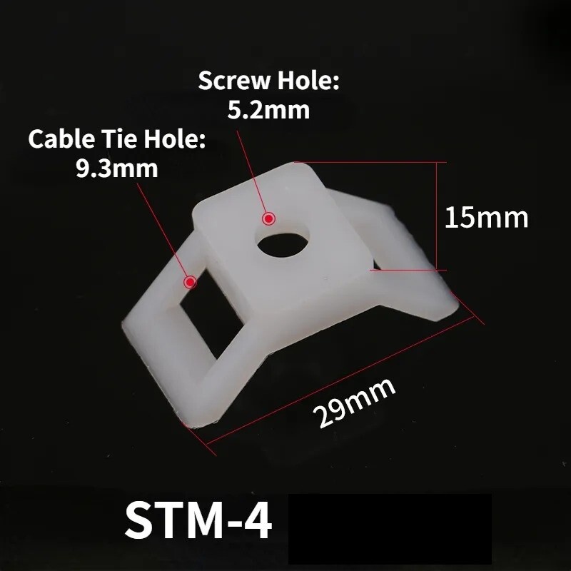 Cable Zip Tie Base Clips, Screw Mount Saddle Cradle Fixing Clips Holders
