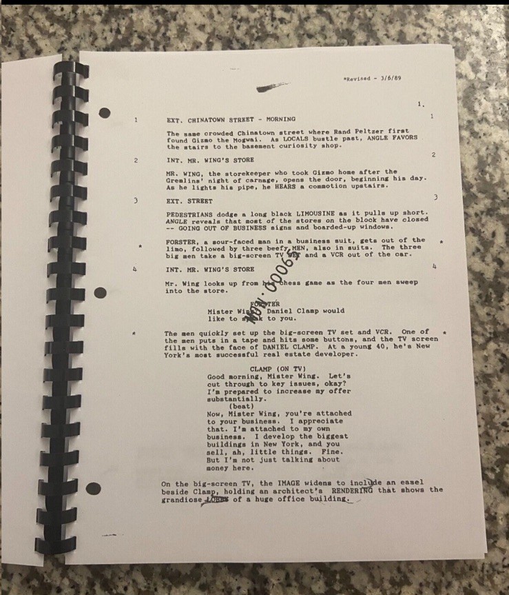 Gremlins 2 Horror Movie Script Reprint Autograph Full Screenplay