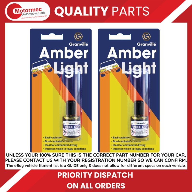 GRANVILLE 0010 Headlight Lacquer - Amber - 9ml - 2 pack