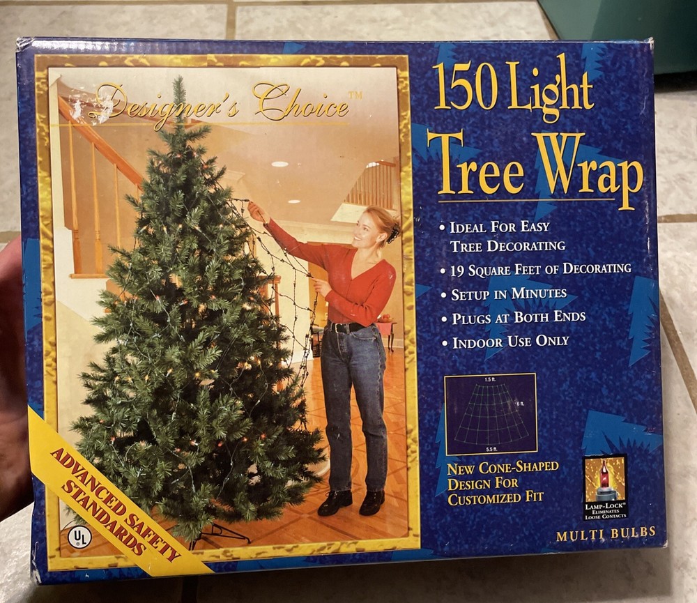 150 light tree wrap christmas 19 square feet Multi Color bulbs