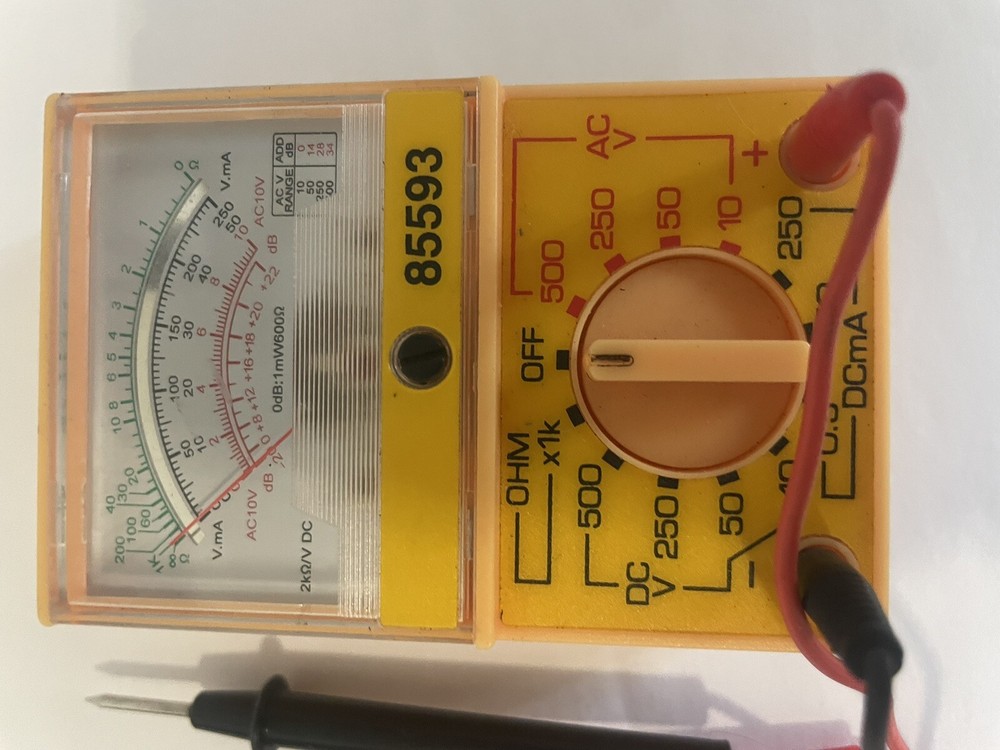 85593 Dorman Analog Multimeter Yellow Electric Reader Pocket Reader User Tested