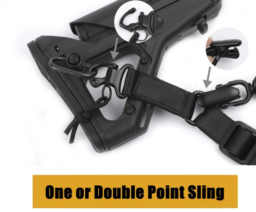 MS2 Tactical Khaki 2 Points Multi-Mission Rifle Sling Gun Strap System Mount Set