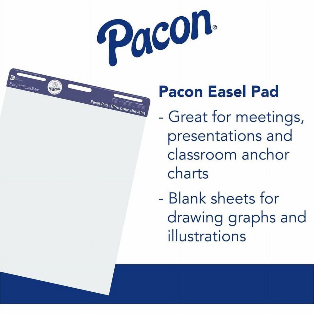 Easel Pad, Unruled, 27" x 34", White