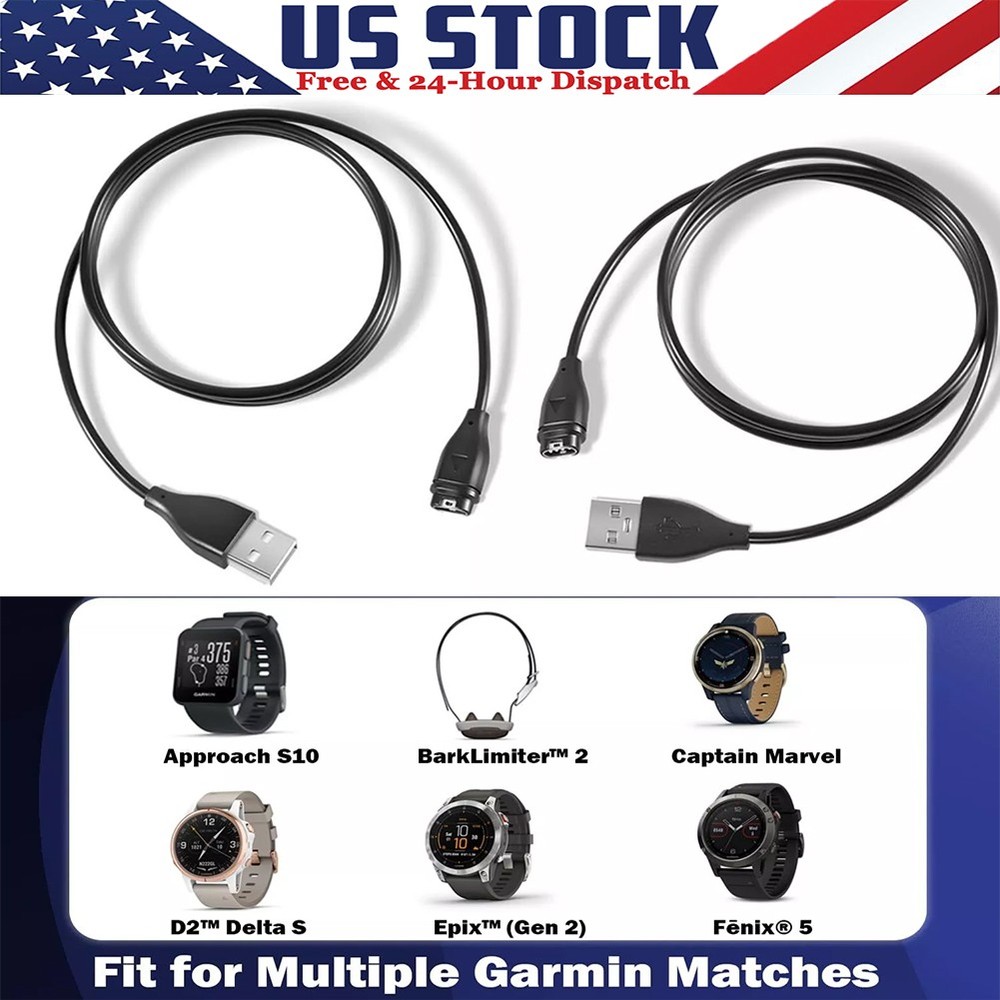 Replacement for Garmin Charger Cable 010-12491-01 Multiple Watch Devices 2 PCS