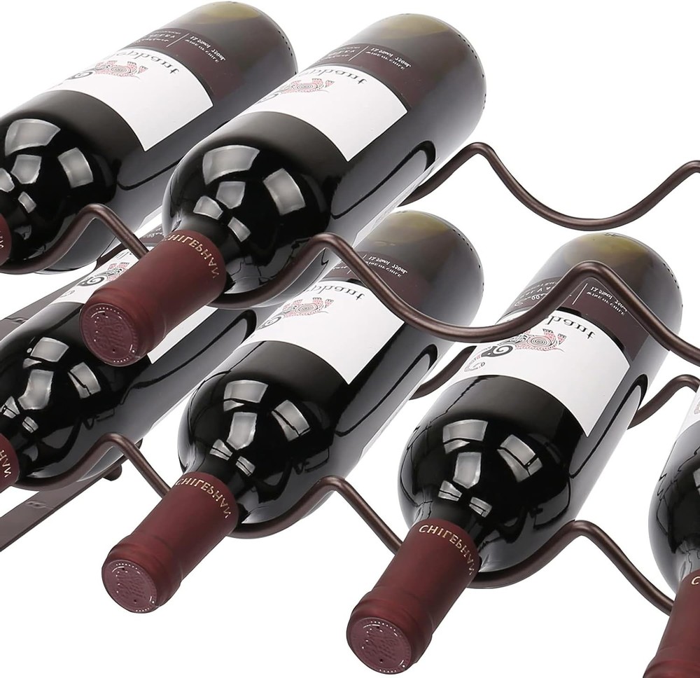 Carperipher Stackable Wine Rack Countertop, 8 Bottles 2 Tier Wine Cabinet Cou...