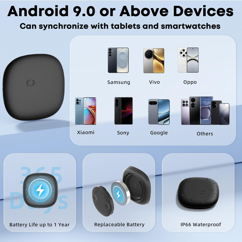 Air Tracker Tags-4 Pack for Android, Android Tracker Tag Compatible with Google'