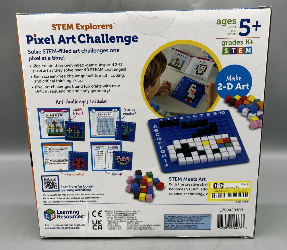 Learning Resources STEM Explorers Pixel Art Challenge, 402 Pieces NEW Sealed