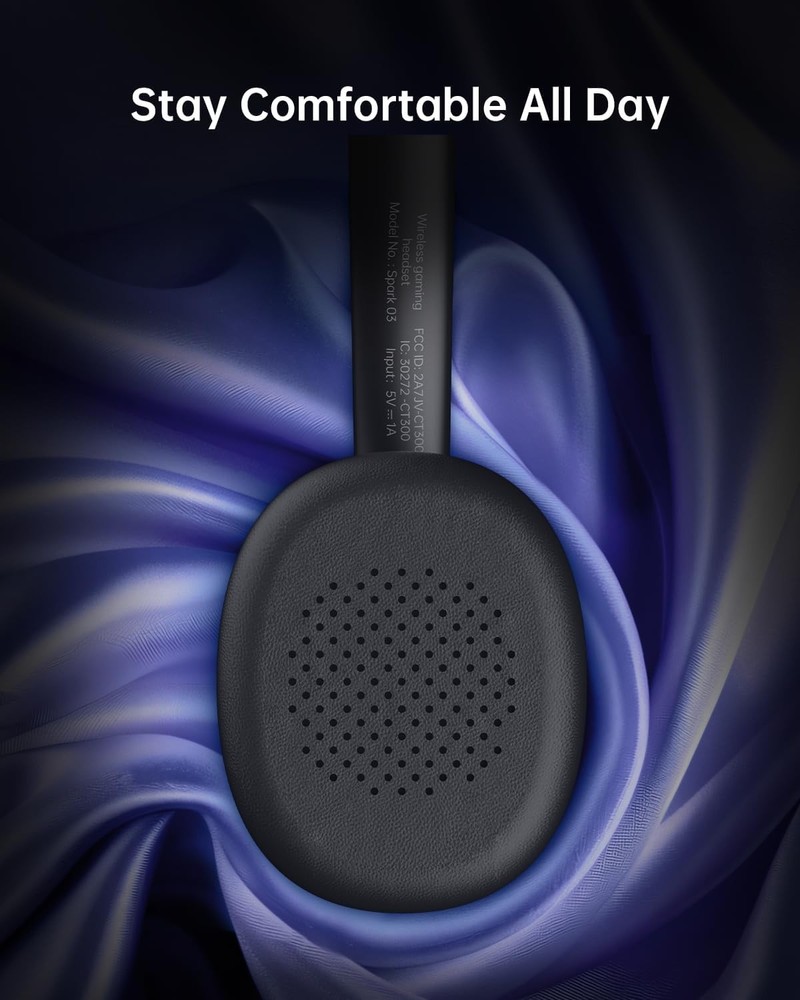 SPARK 03 Wireless Headset with Microphone, Bluetooth 5.3 On Ear Headset Office