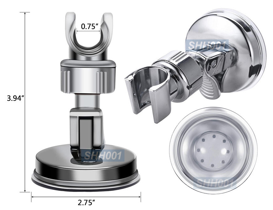 Suction Cup Shower Head Holder with Adjustable Grip
