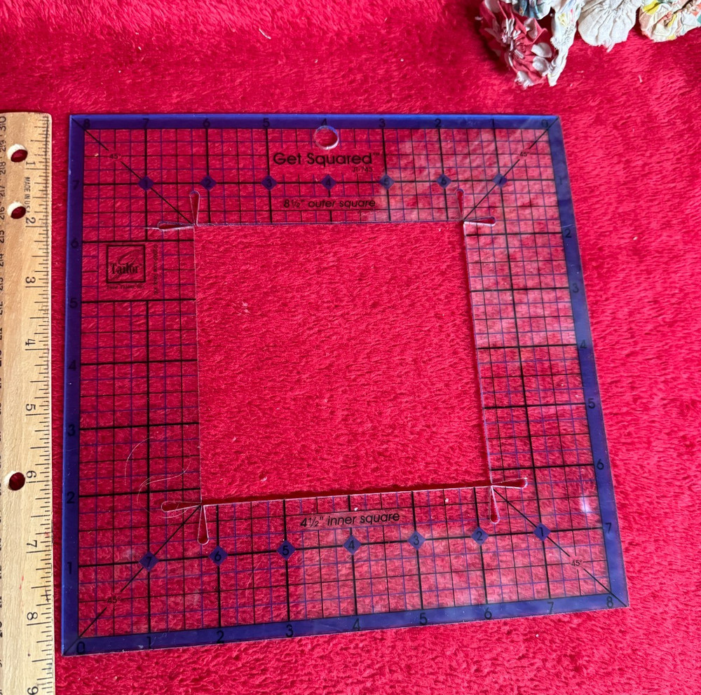 Get Squared Quilter's Template Outer Square 8 1/2" Inner Square 4 1/2"