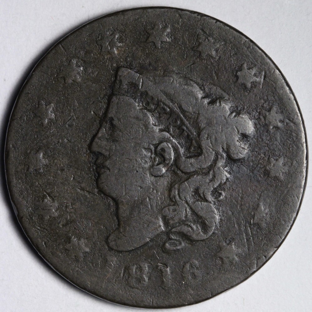 1816 Coronet Head Large Cent VG E107 ANM