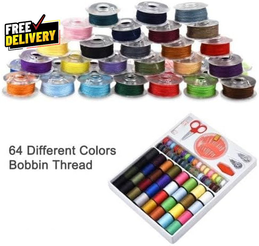 100Pcs Sewing Thread Tools Kit 64 Rolls Machine Thread Spools 30Pcs Needles.....