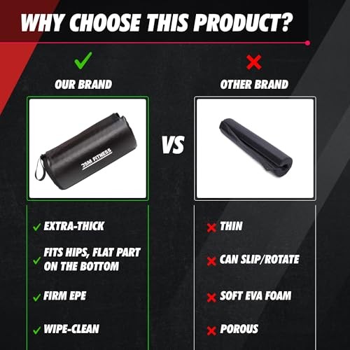 Hip Thrust Barbell Pad - Hip Thrust Pad Extra Thick for Glute Exercises, Bar