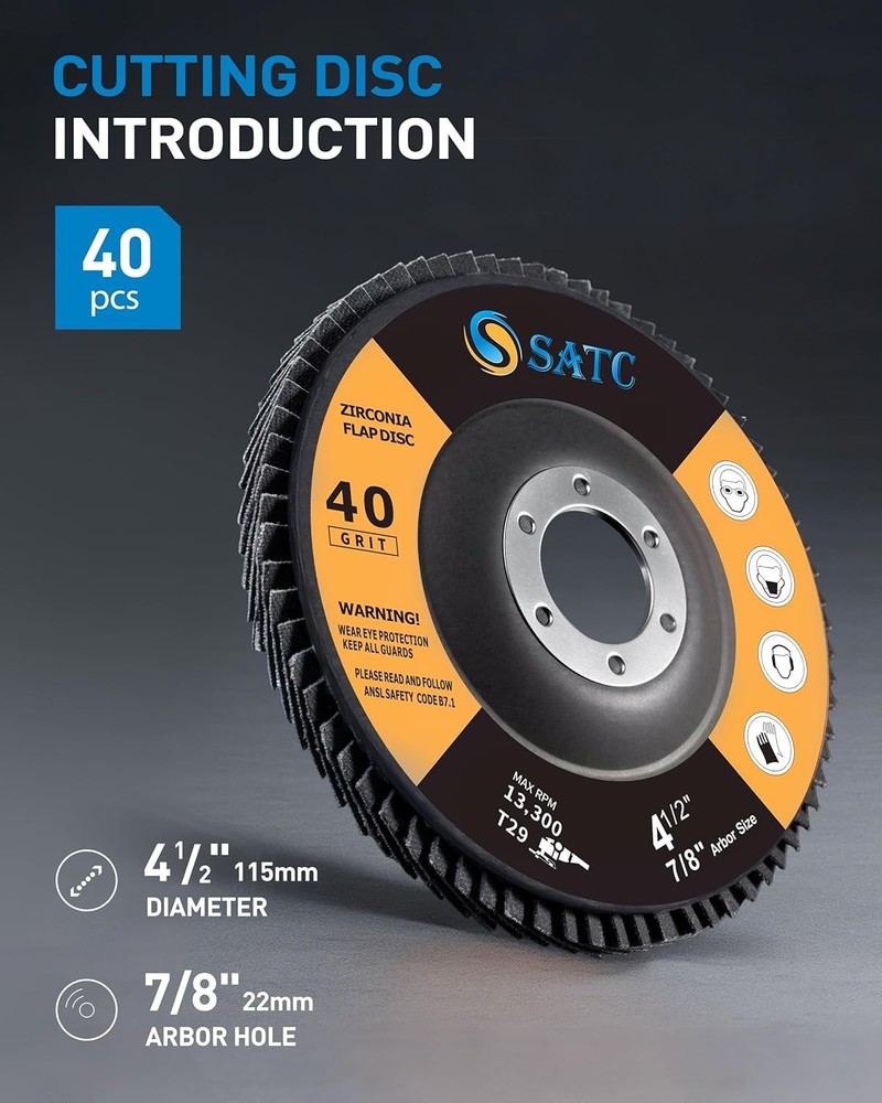 Superior 20-Pack 4.5" Flap Discs for Angle Grinders – Long Lasting Performance