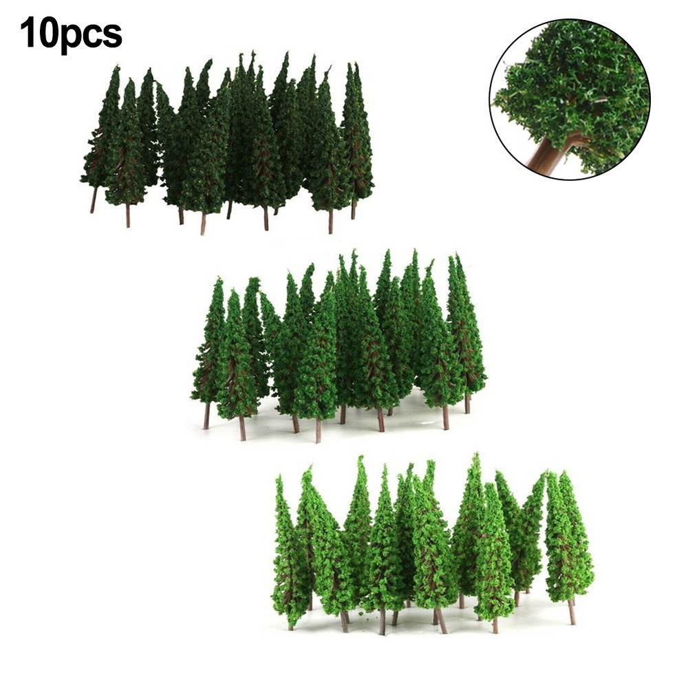 Model Trees Pine Trees Model 3 Different Greens Accessories DIY Handmade
