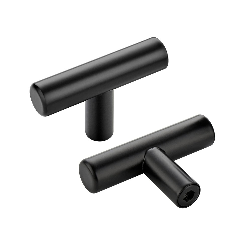 10 Pack Matte Black 2 Inch Cabinet Knobs Stainless Steel Pulls Hardware