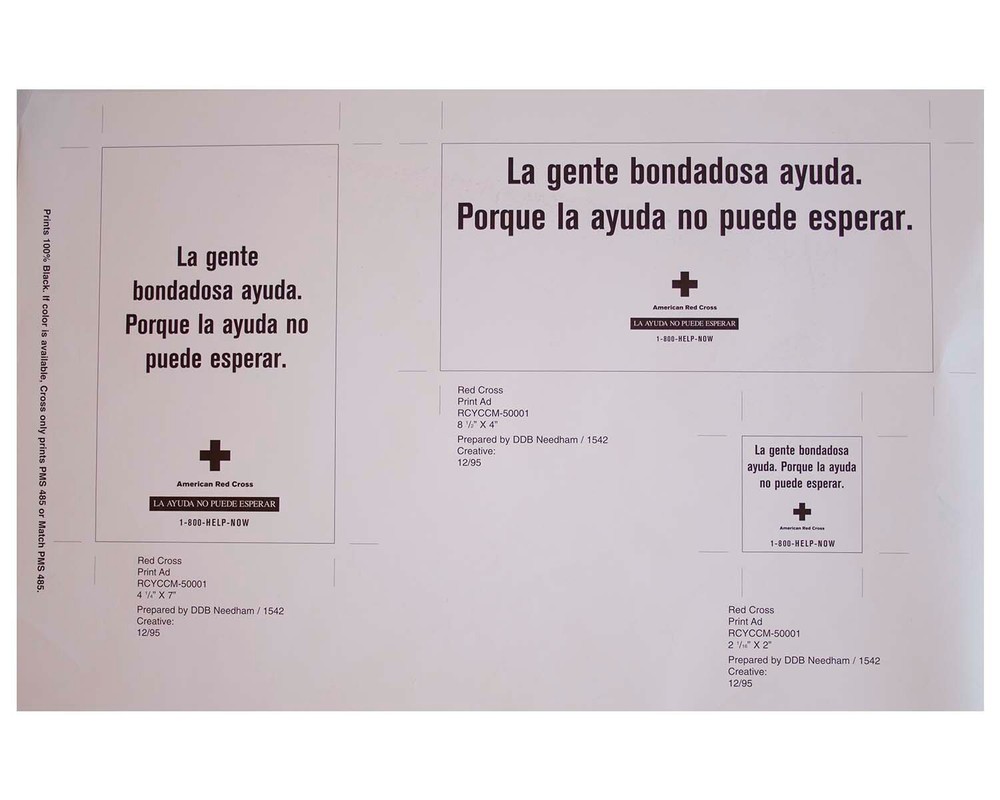 Original Spanish Speaking Red Cross Poster