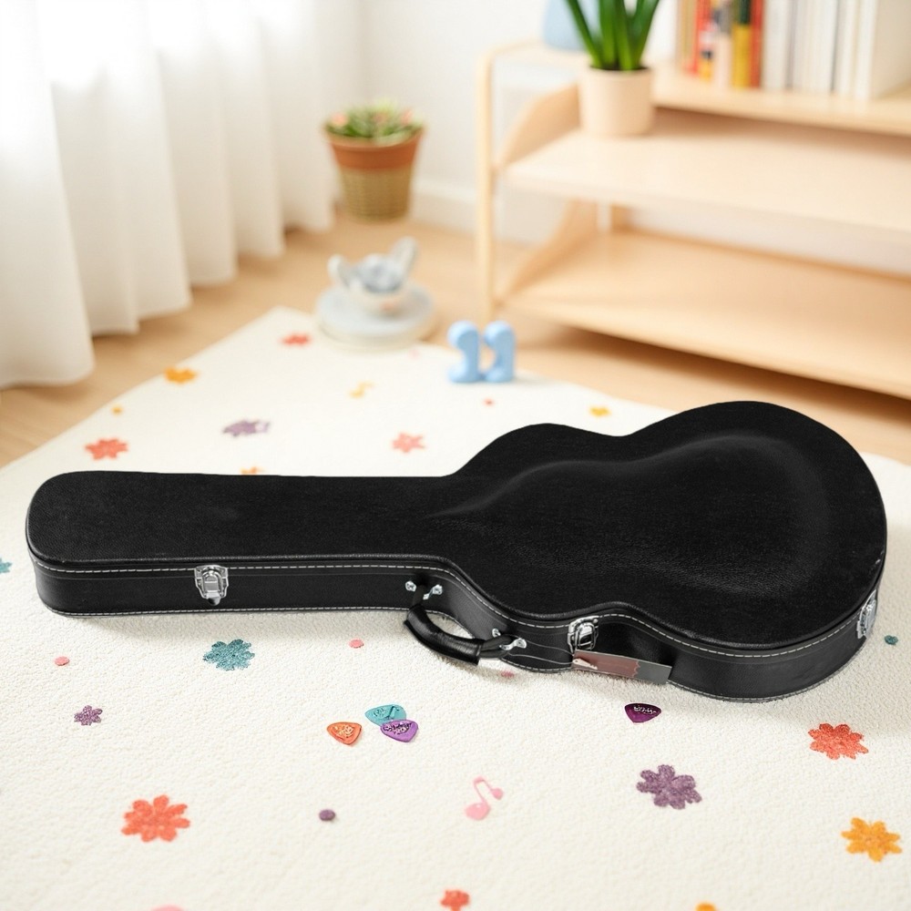 ES-335 Style Jazz Electric Guitar Hardshell Case - Lockable, Padded, Black