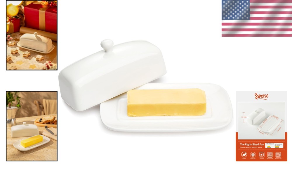 Professional Grade Porcelain Butter Dish