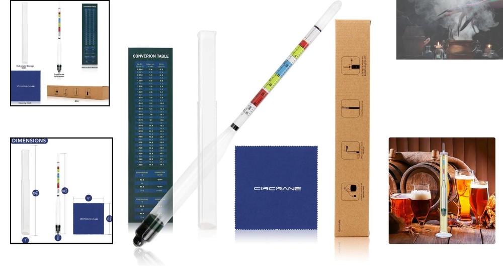 Alcohol Hydrometer Kit for Home Brewing - Brix, ABV, and Gravity Measurer