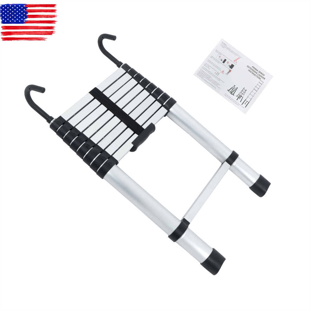8.5 FT Folding Aluminum Telescoping Ladder Telescopic Multi Purpose 330 Lbs
