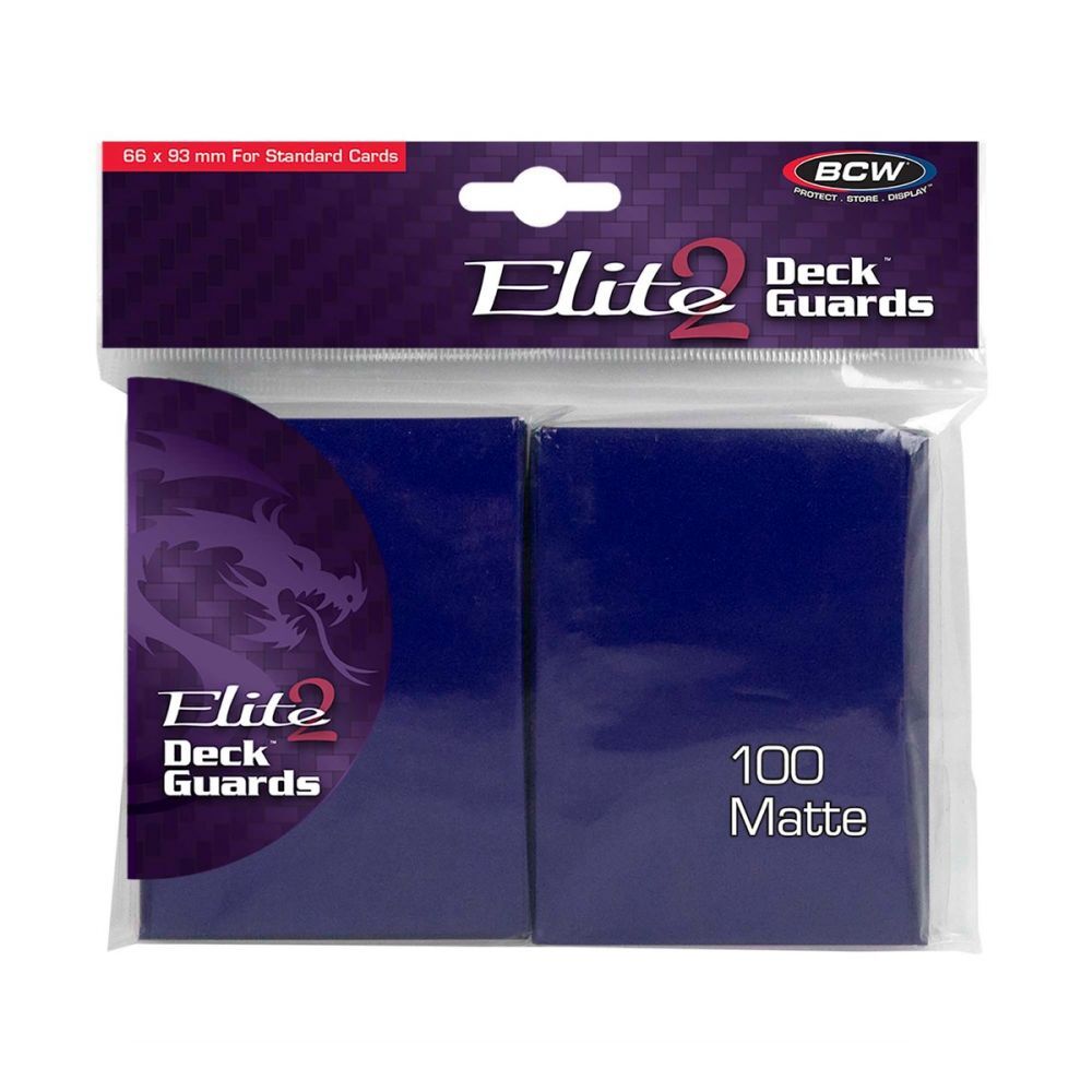 PACK OF 100 Standard Sized Deck Guards - Elite2 - Matte - Blue