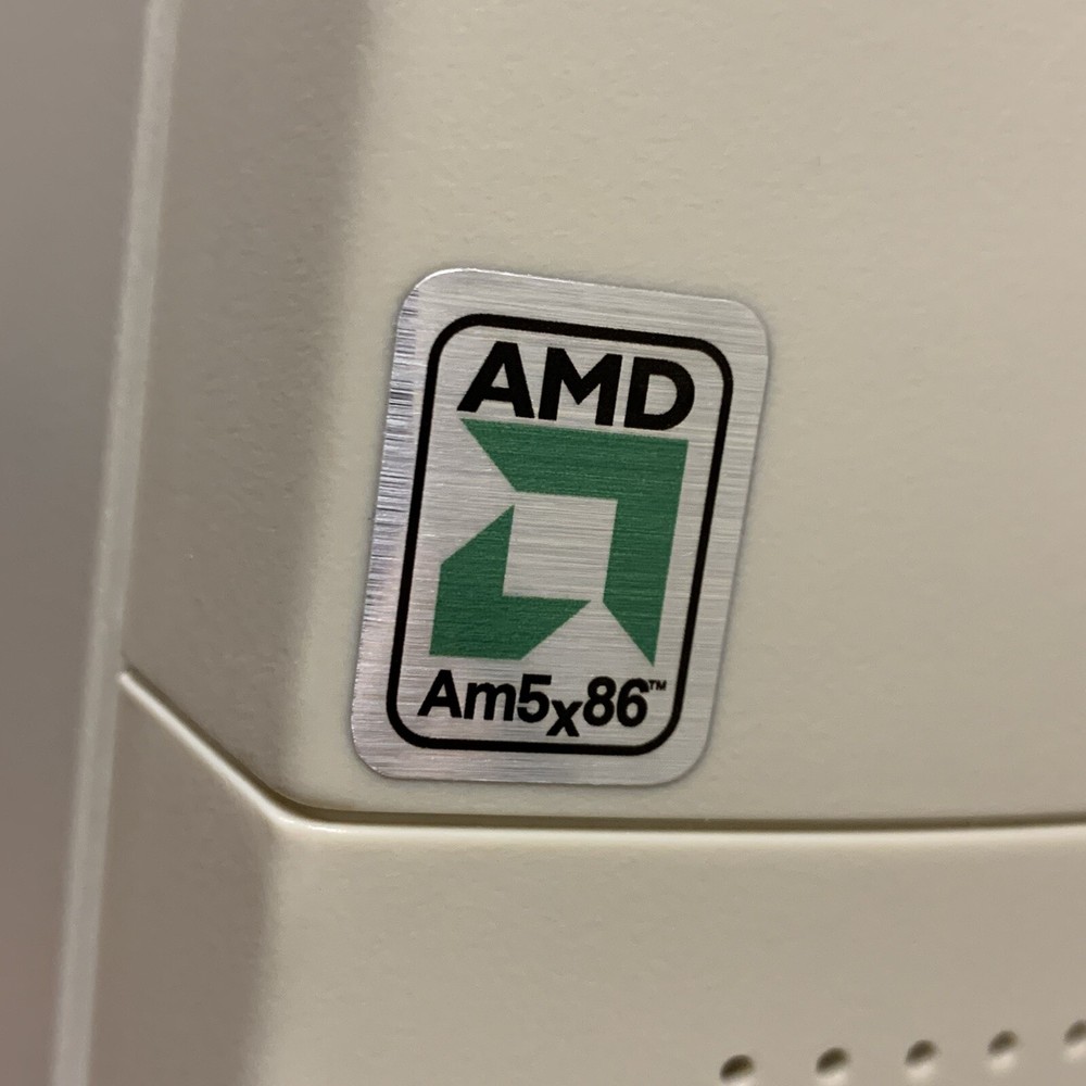 AMD AM5x86 486 Processor Computer Case Badge FLAT Sticker Retro PC