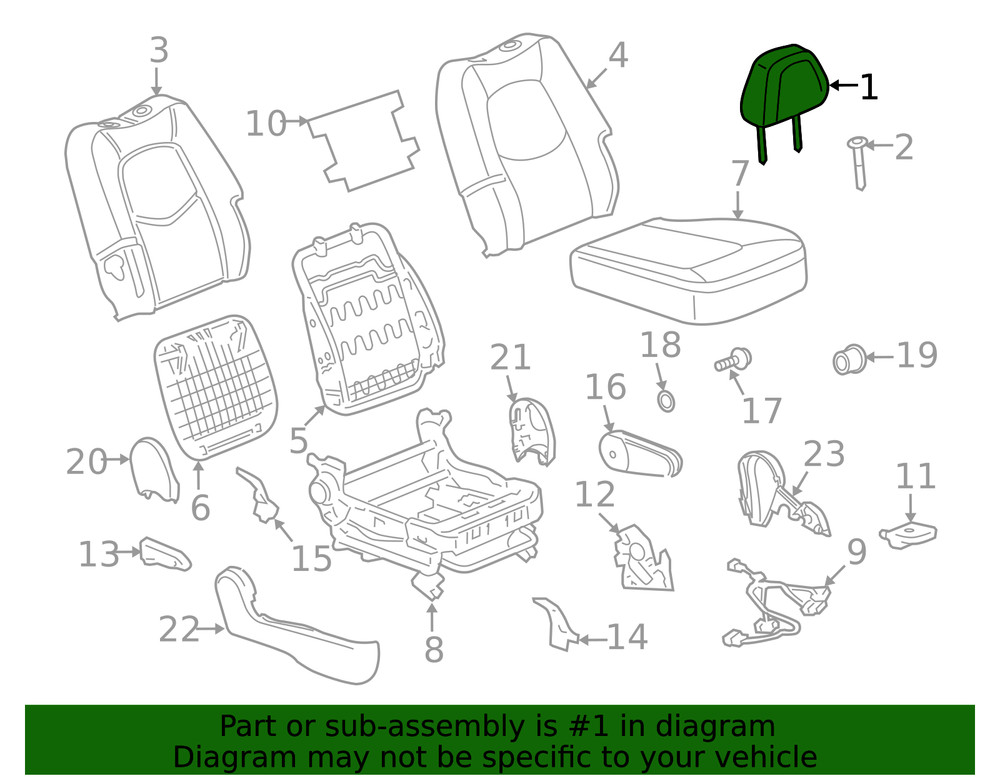 Genuine GM Headrest 15282446