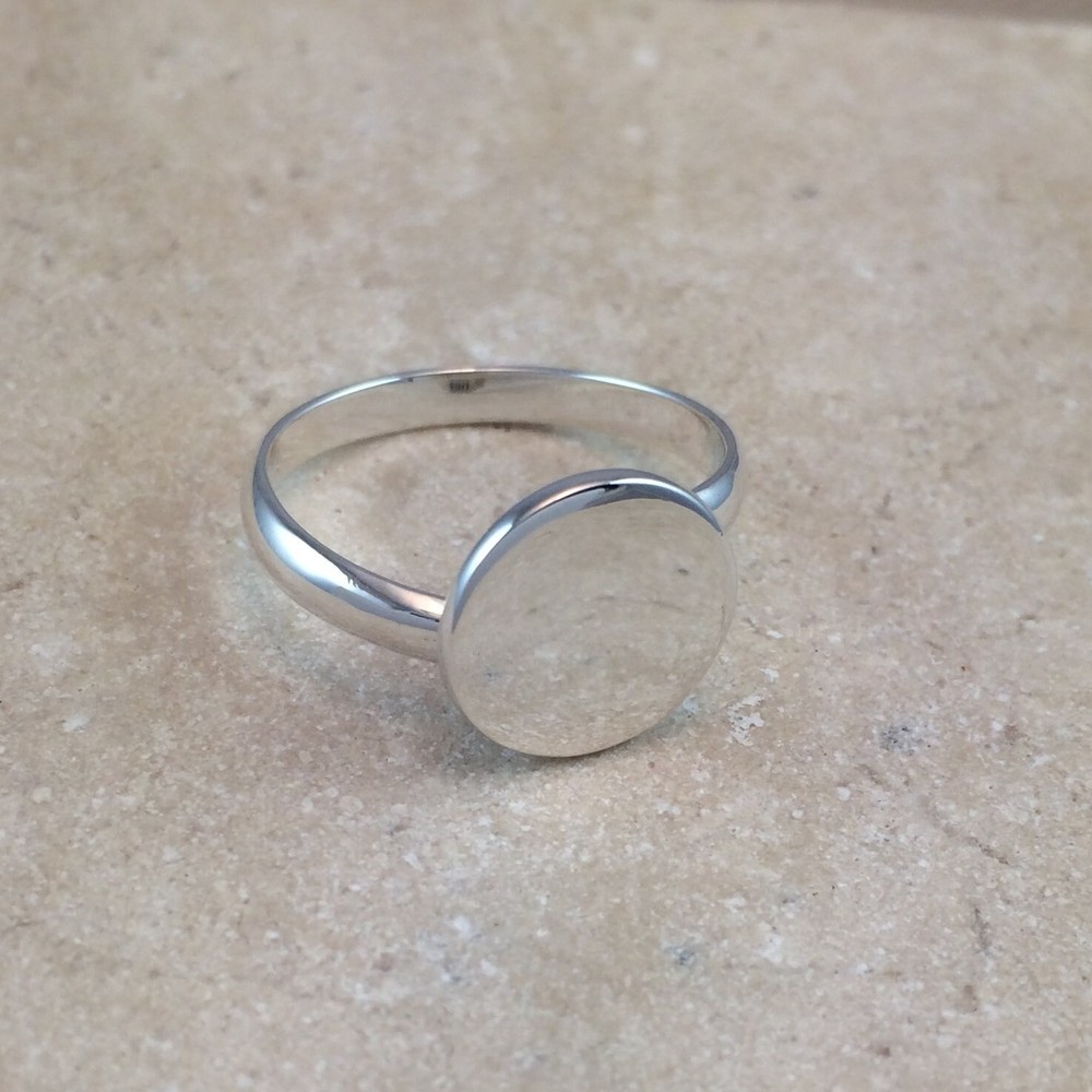 Sterling Silver Ring Blank with 12mm Pad Adjustable 925 Quality Finding HEA