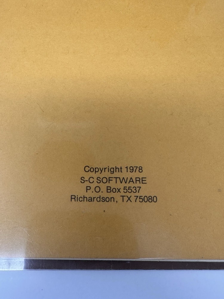 Vintage 1978 S-C Assembler II Manual For Apple Computer II