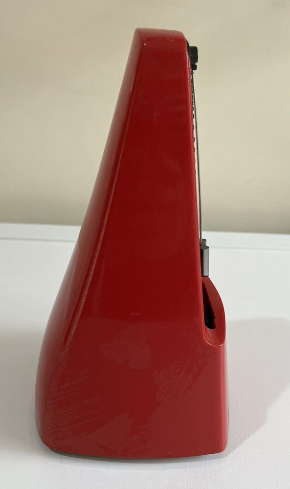 Vintage Samick Red Metronome Manual Mechanical Retro Wind Up