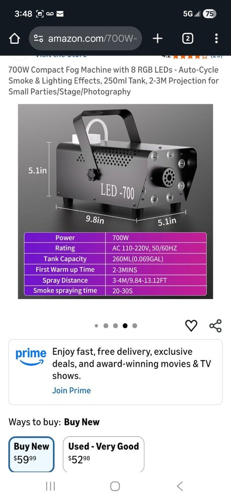 Led 700 Smoke Machine With Remote Control